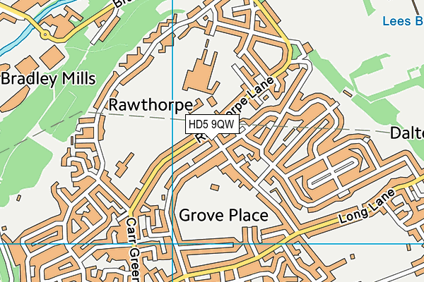 HD5 9QW map - OS VectorMap District (Ordnance Survey)