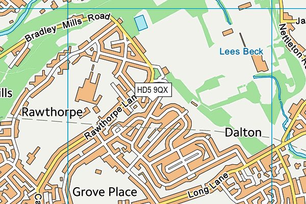 HD5 9QX map - OS VectorMap District (Ordnance Survey)