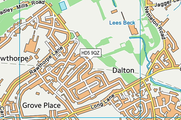HD5 9QZ map - OS VectorMap District (Ordnance Survey)