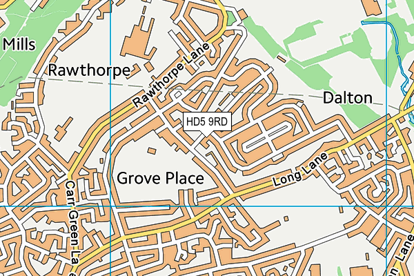 HD5 9RD map - OS VectorMap District (Ordnance Survey)