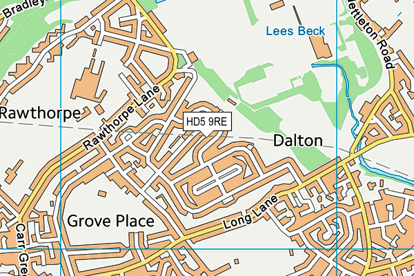 HD5 9RE map - OS VectorMap District (Ordnance Survey)