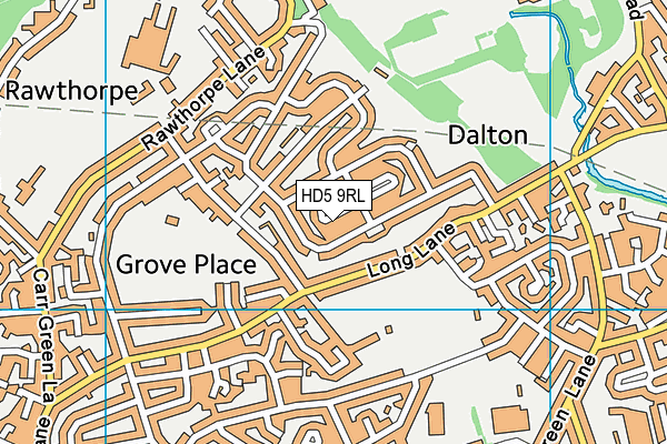 HD5 9RL map - OS VectorMap District (Ordnance Survey)