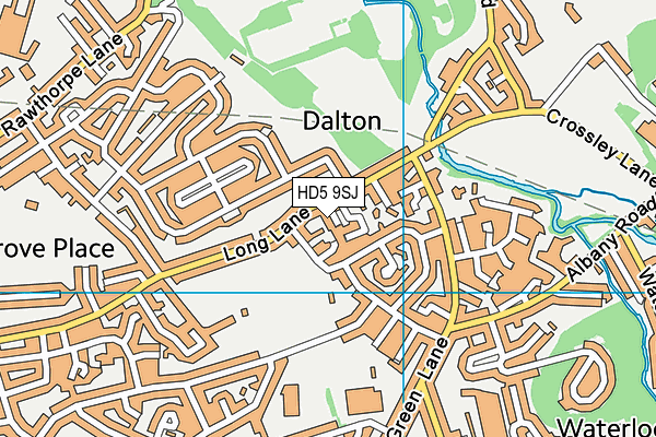 HD5 9SJ map - OS VectorMap District (Ordnance Survey)