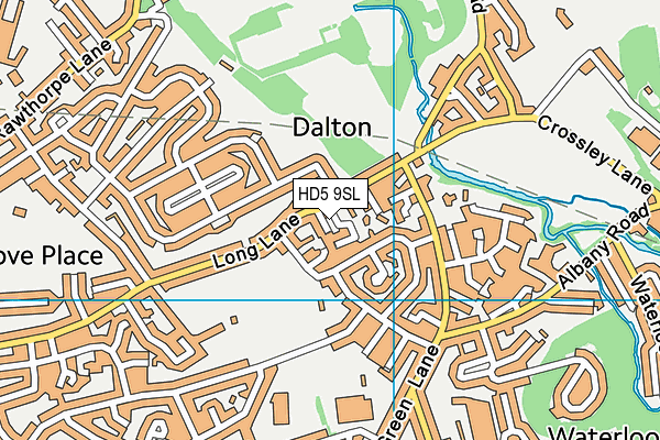 HD5 9SL map - OS VectorMap District (Ordnance Survey)