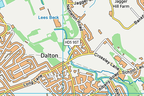 HD5 9ST map - OS VectorMap District (Ordnance Survey)