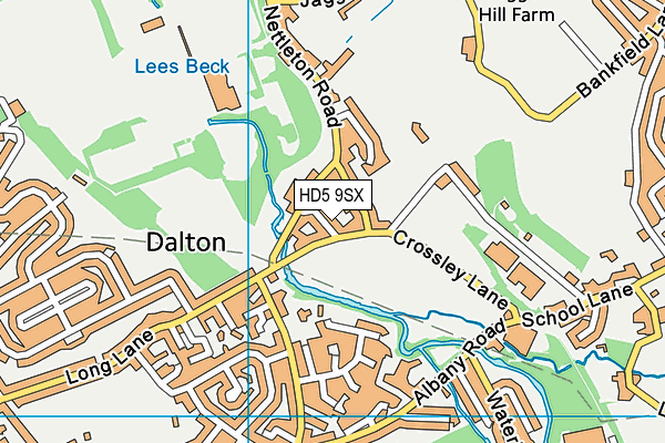 HD5 9SX map - OS VectorMap District (Ordnance Survey)