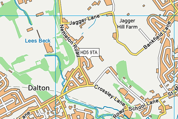 HD5 9TA map - OS VectorMap District (Ordnance Survey)