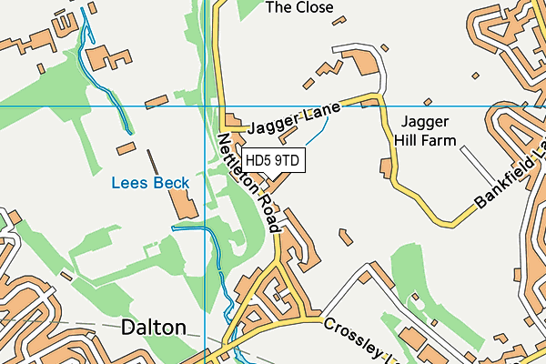 HD5 9TD map - OS VectorMap District (Ordnance Survey)