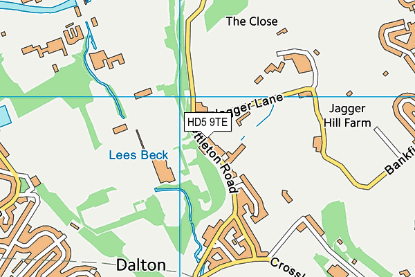 HD5 9TE map - OS VectorMap District (Ordnance Survey)