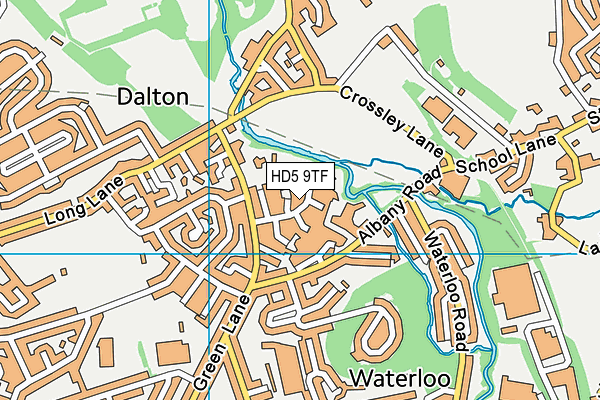 HD5 9TF map - OS VectorMap District (Ordnance Survey)