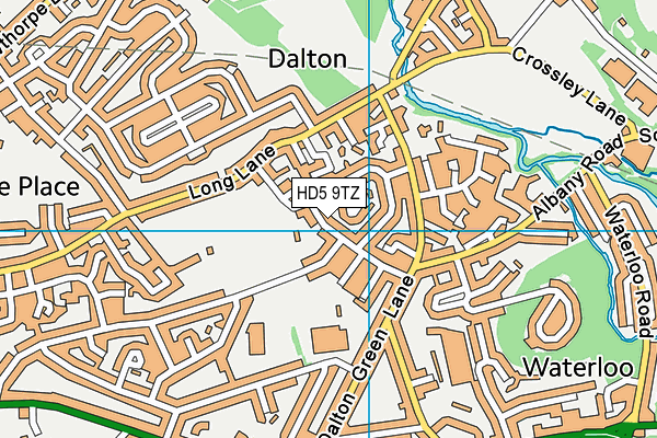 HD5 9TZ map - OS VectorMap District (Ordnance Survey)