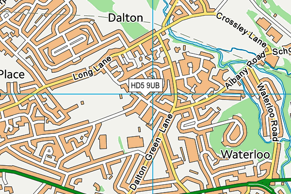 HD5 9UB map - OS VectorMap District (Ordnance Survey)
