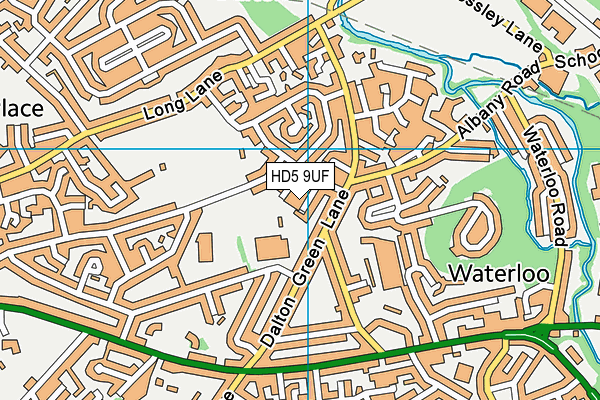HD5 9UF map - OS VectorMap District (Ordnance Survey)