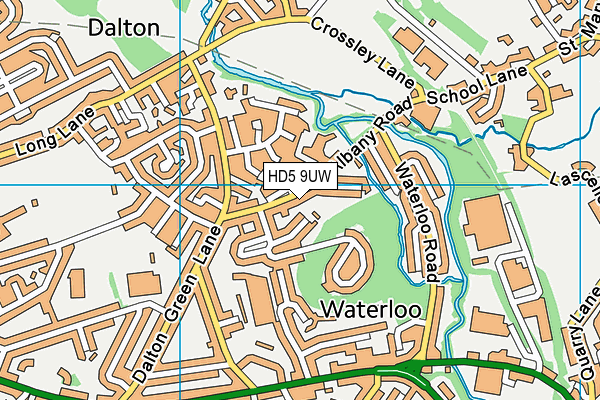 HD5 9UW map - OS VectorMap District (Ordnance Survey)