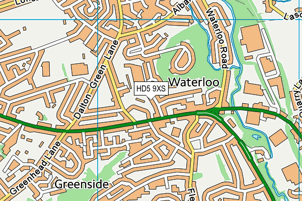 HD5 9XS map - OS VectorMap District (Ordnance Survey)