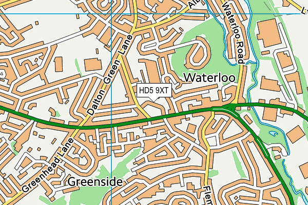 HD5 9XT map - OS VectorMap District (Ordnance Survey)