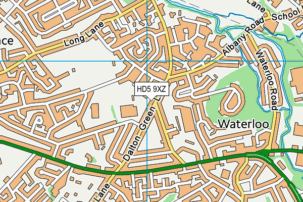 HD5 9XZ map - OS VectorMap District (Ordnance Survey)