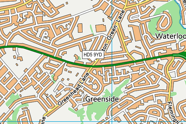 HD5 9YD map - OS VectorMap District (Ordnance Survey)