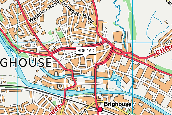 HD6 1AD map - OS VectorMap District (Ordnance Survey)