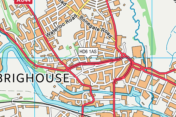 HD6 1AS map - OS VectorMap District (Ordnance Survey)