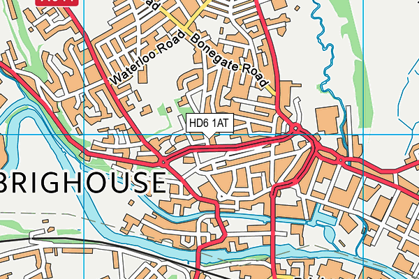 HD6 1AT map - OS VectorMap District (Ordnance Survey)