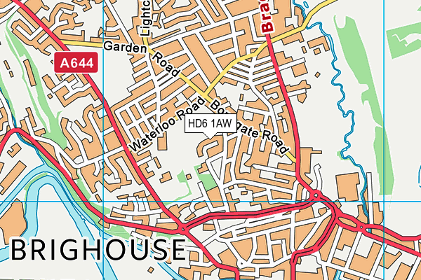 HD6 1AW map - OS VectorMap District (Ordnance Survey)