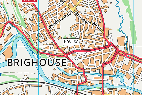 HD6 1AY map - OS VectorMap District (Ordnance Survey)