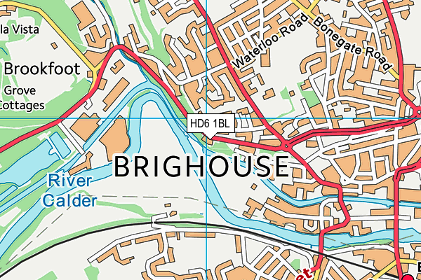 HD6 1BL map - OS VectorMap District (Ordnance Survey)