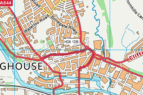 HD6 1DB map - OS VectorMap District (Ordnance Survey)