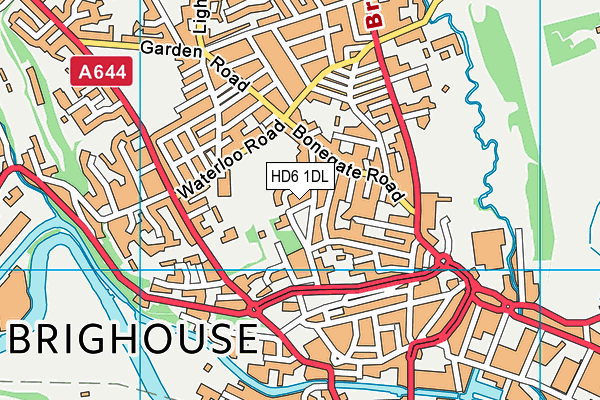 HD6 1DL map - OS VectorMap District (Ordnance Survey)