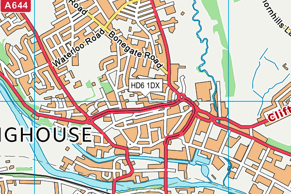 HD6 1DX map - OS VectorMap District (Ordnance Survey)