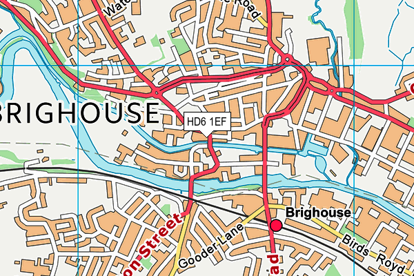 HD6 1EF map - OS VectorMap District (Ordnance Survey)