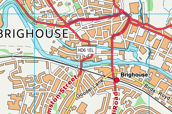 HD6 1EL map - OS VectorMap District (Ordnance Survey)