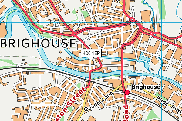 HD6 1EP map - OS VectorMap District (Ordnance Survey)