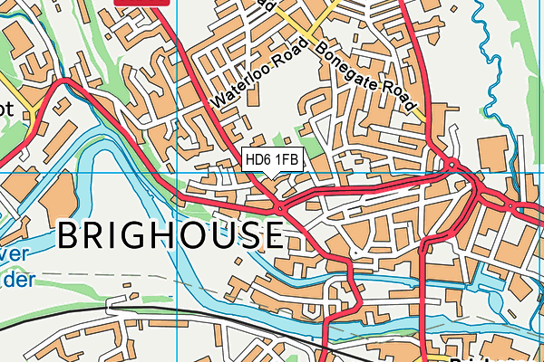 HD6 1FB map - OS VectorMap District (Ordnance Survey)