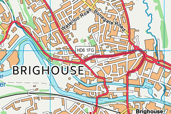 HD6 1FG map - OS VectorMap District (Ordnance Survey)