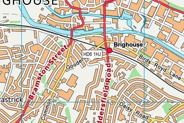 Brighouse Youth Centre (Closed) map (HD6 1HJ) - OS VectorMap District (Ordnance Survey)