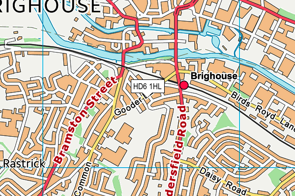 HD6 1HL map - OS VectorMap District (Ordnance Survey)