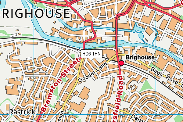 HD6 1HN map - OS VectorMap District (Ordnance Survey)