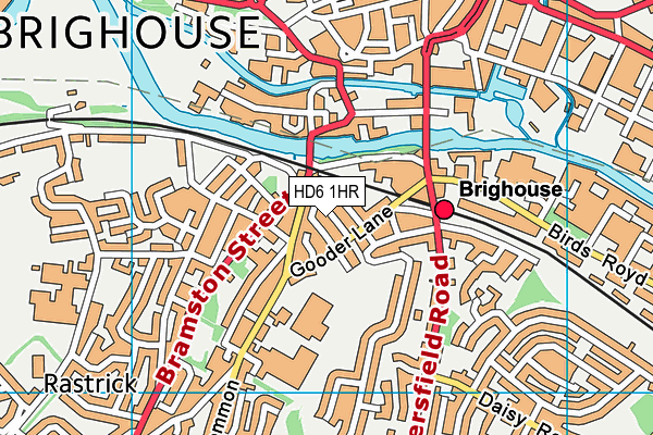 HD6 1HR map - OS VectorMap District (Ordnance Survey)
