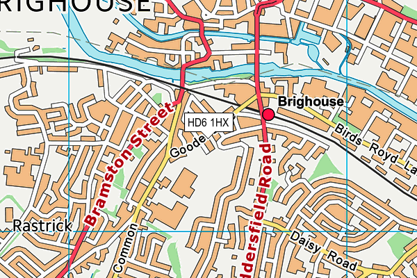 HD6 1HX map - OS VectorMap District (Ordnance Survey)