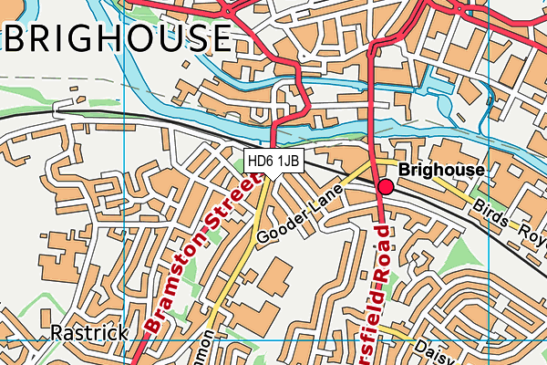 HD6 1JB map - OS VectorMap District (Ordnance Survey)