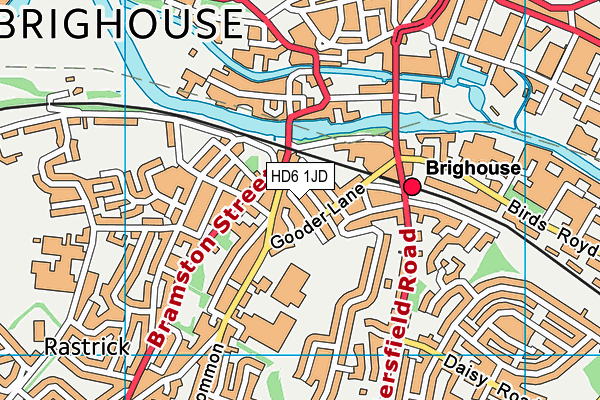 HD6 1JD map - OS VectorMap District (Ordnance Survey)