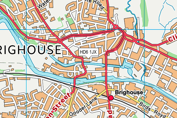 HD6 1JX map - OS VectorMap District (Ordnance Survey)