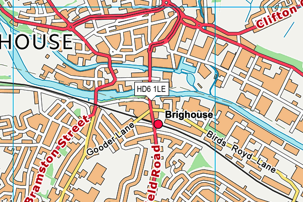 HD6 1LE map - OS VectorMap District (Ordnance Survey)