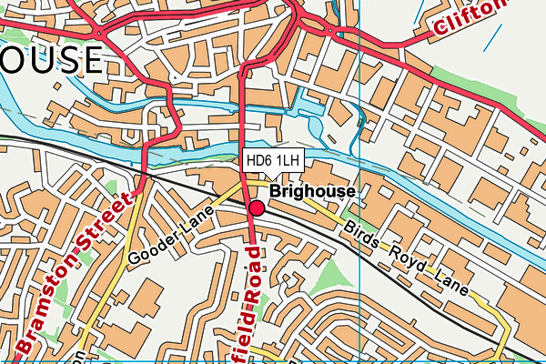 HD6 1LH map - OS VectorMap District (Ordnance Survey)