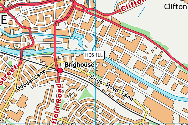 HD6 1LL map - OS VectorMap District (Ordnance Survey)