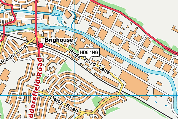 HD6 1NG map - OS VectorMap District (Ordnance Survey)