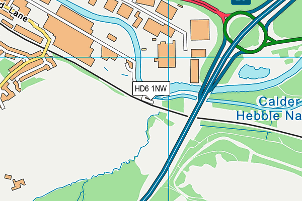 HD6 1NW map - OS VectorMap District (Ordnance Survey)