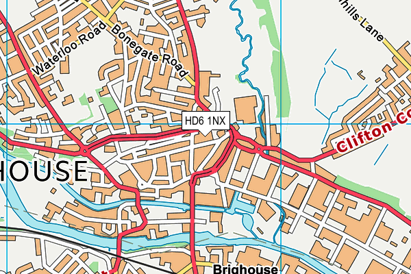 HD6 1NX map - OS VectorMap District (Ordnance Survey)